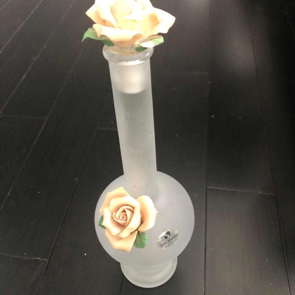 Italian frosted glass decanter